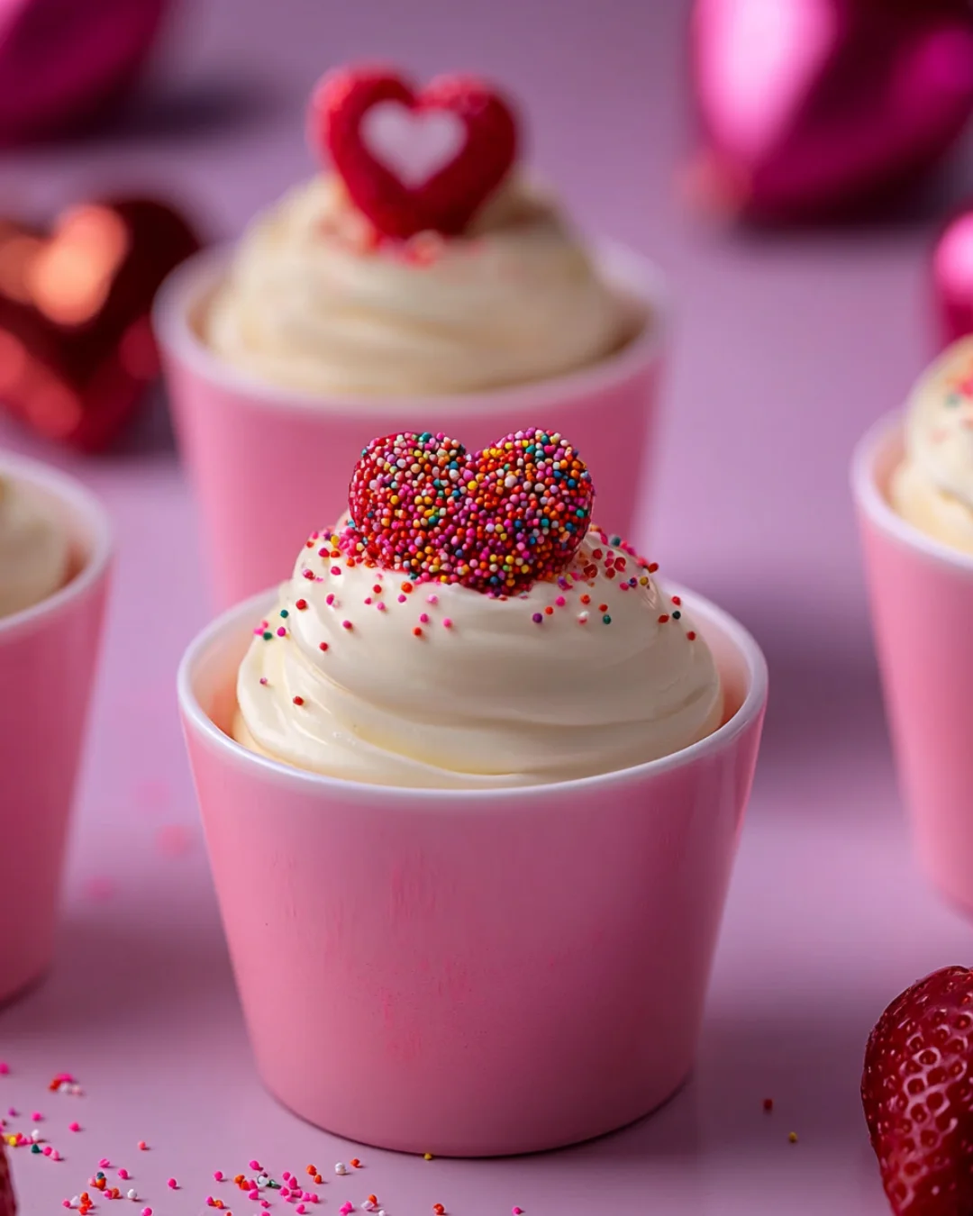 Baileys Strawberries and Cream Pudding Shots