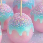 Boozy Cotton Candy Candy Apples