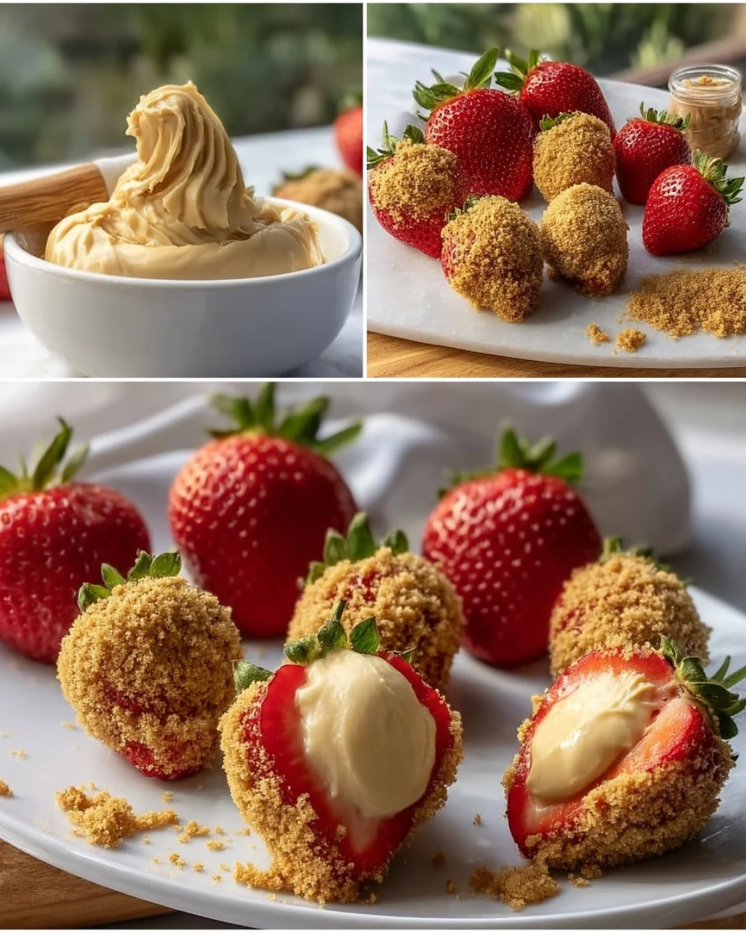 Cookie Butter Cheesecake Stuffed Strawberries
