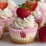 Strawberries & Cream Cheesecakes