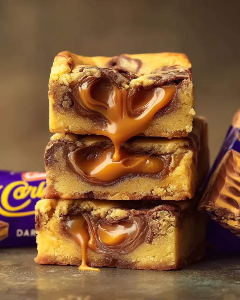 Fudgy Dairy Milk Caramel Blondies