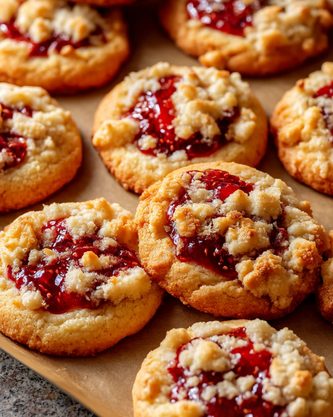 Buttery Raspberry Crumble Cookies