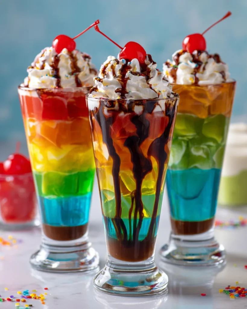 Rainbow Mudslide Cocktail