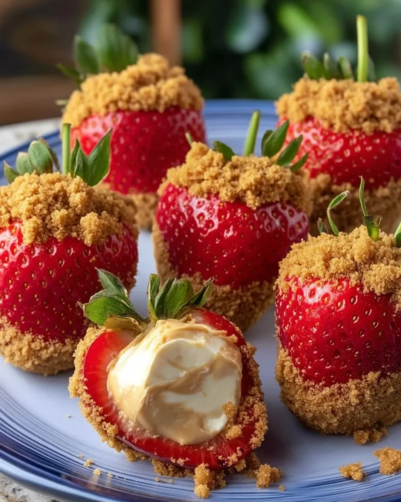 Cookie Butter Cheesecake Stuffed Strawberries