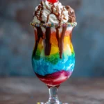 Rainbow Mudslide Cocktail