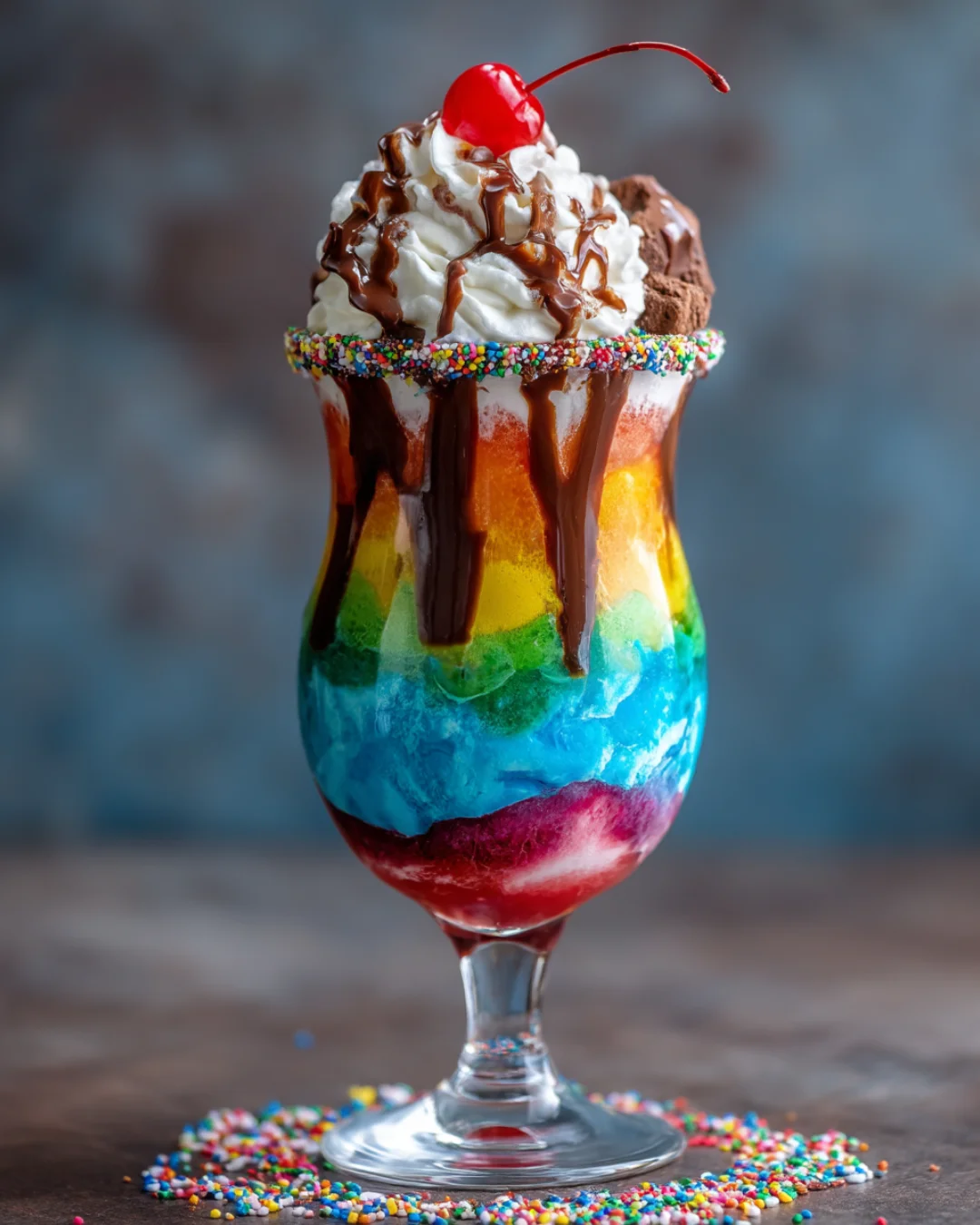 Rainbow Mudslide Cocktail