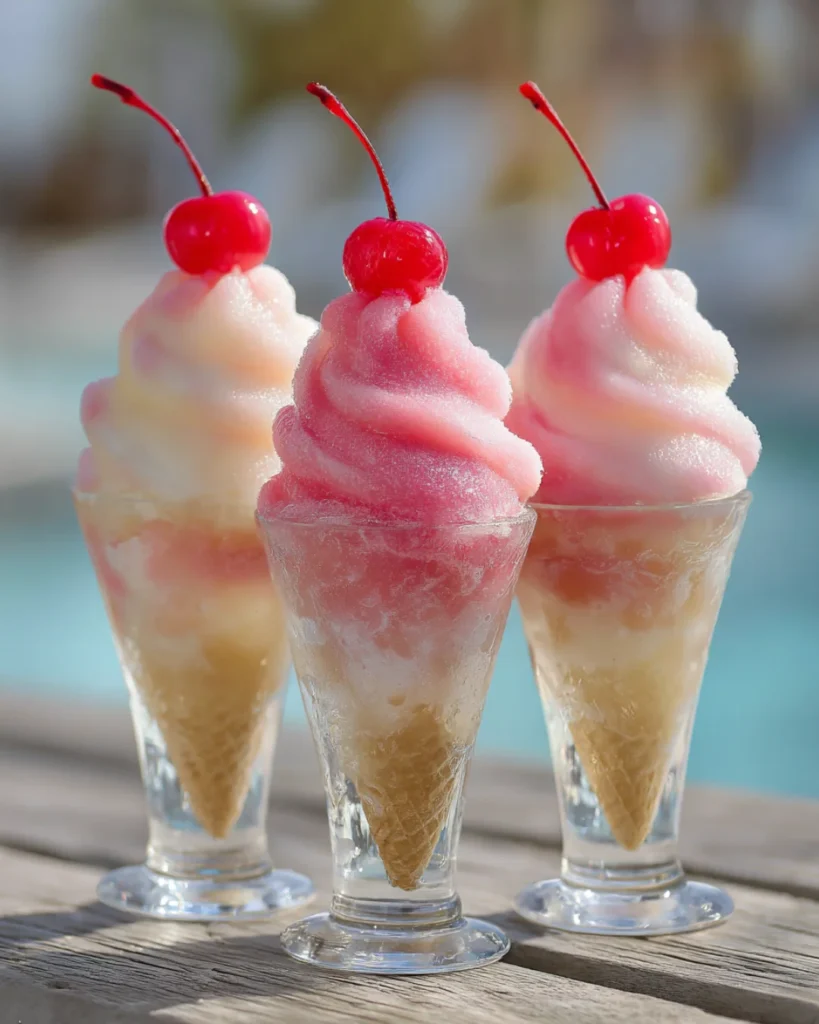 Strawberry Piña Colada Snow Cone Shots