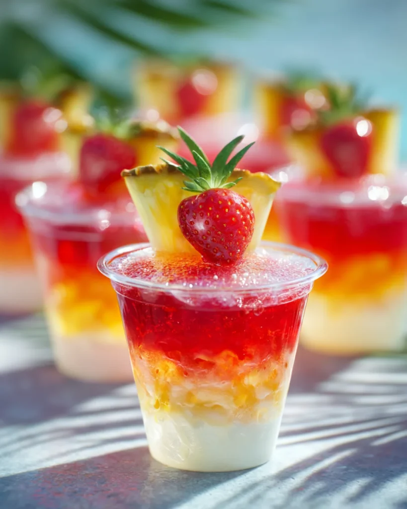 Hawaiian Lava Flow Jello Shots