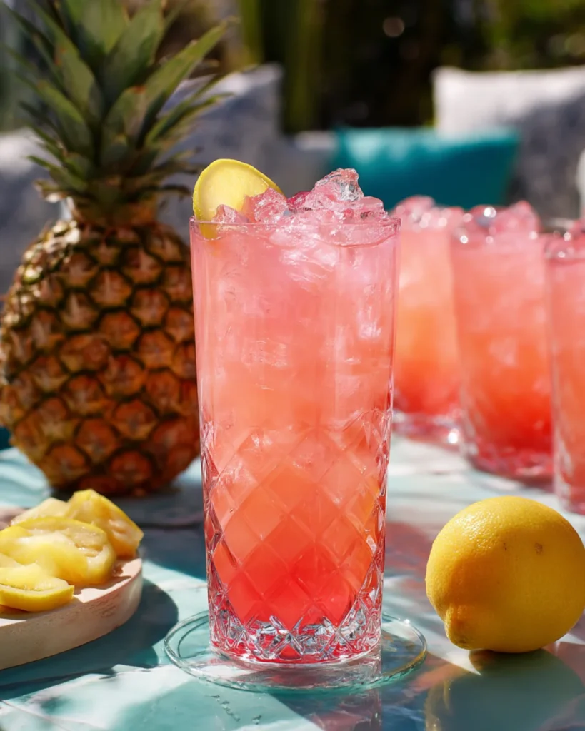 Boozy Pink Pineapple Lemonade