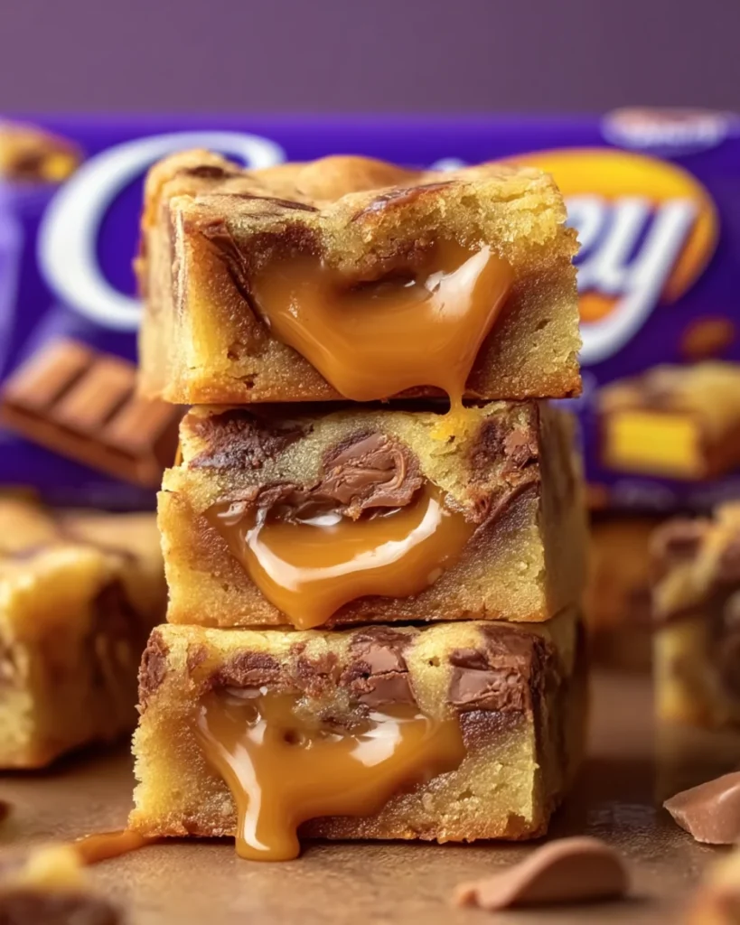 Fudgy Dairy Milk Caramel Blondies