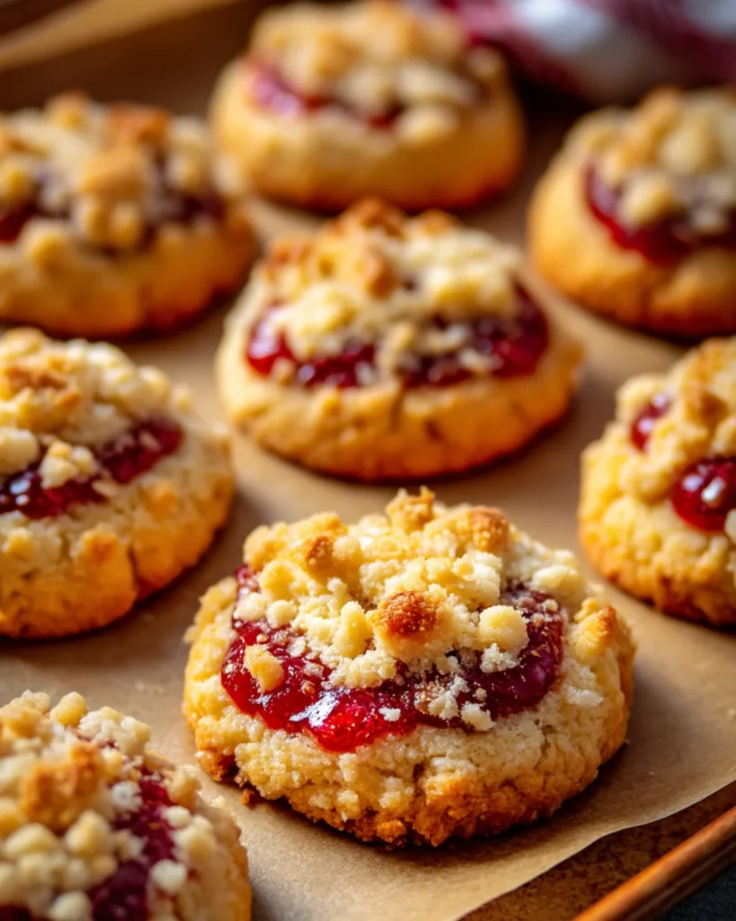 Buttery Raspberry Crumble Cookies
