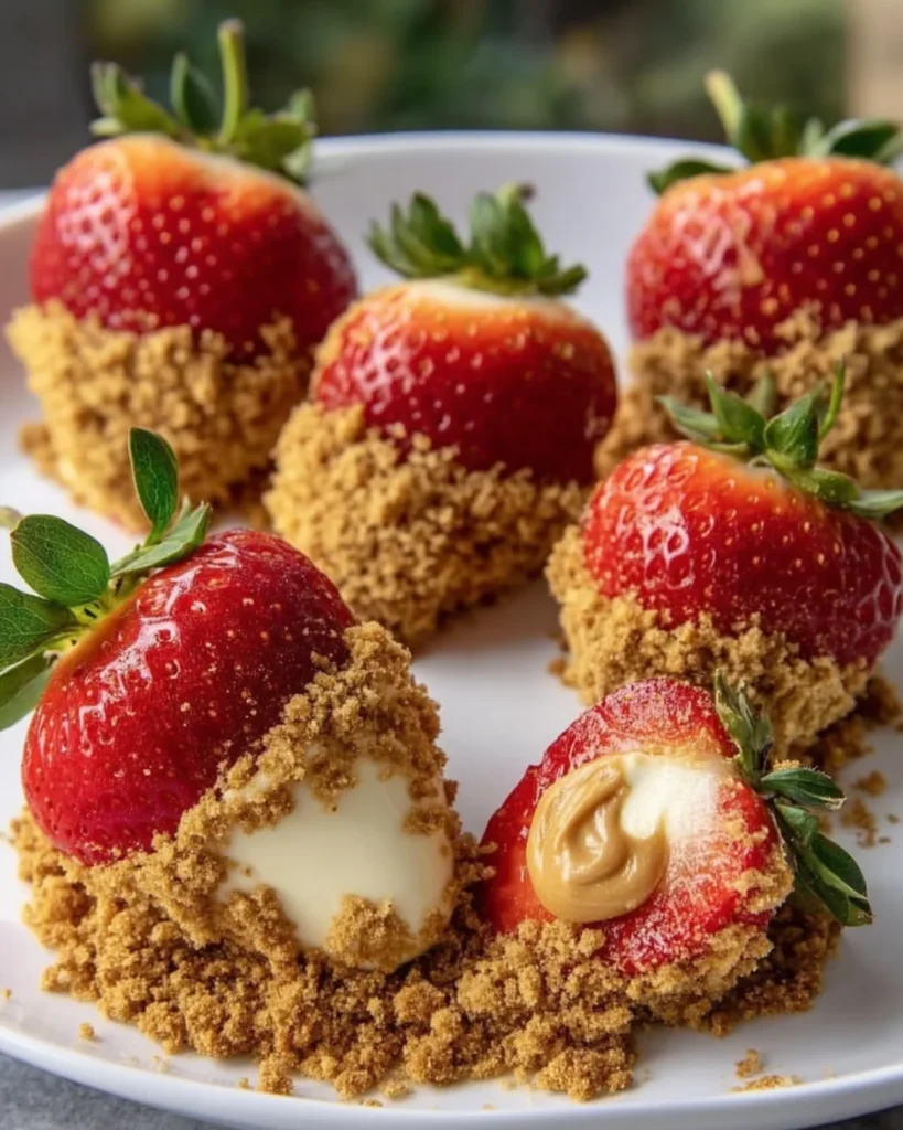 Cookie Butter Cheesecake Stuffed Strawberries