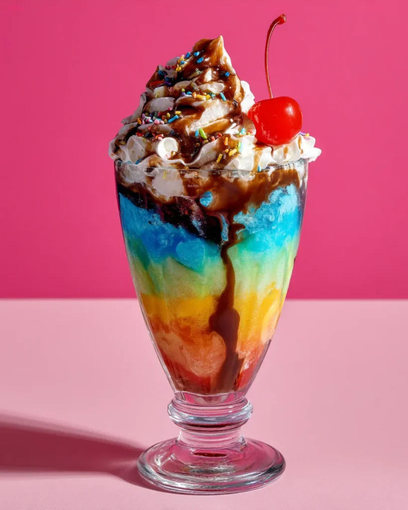 Rainbow Mudslide Cocktail