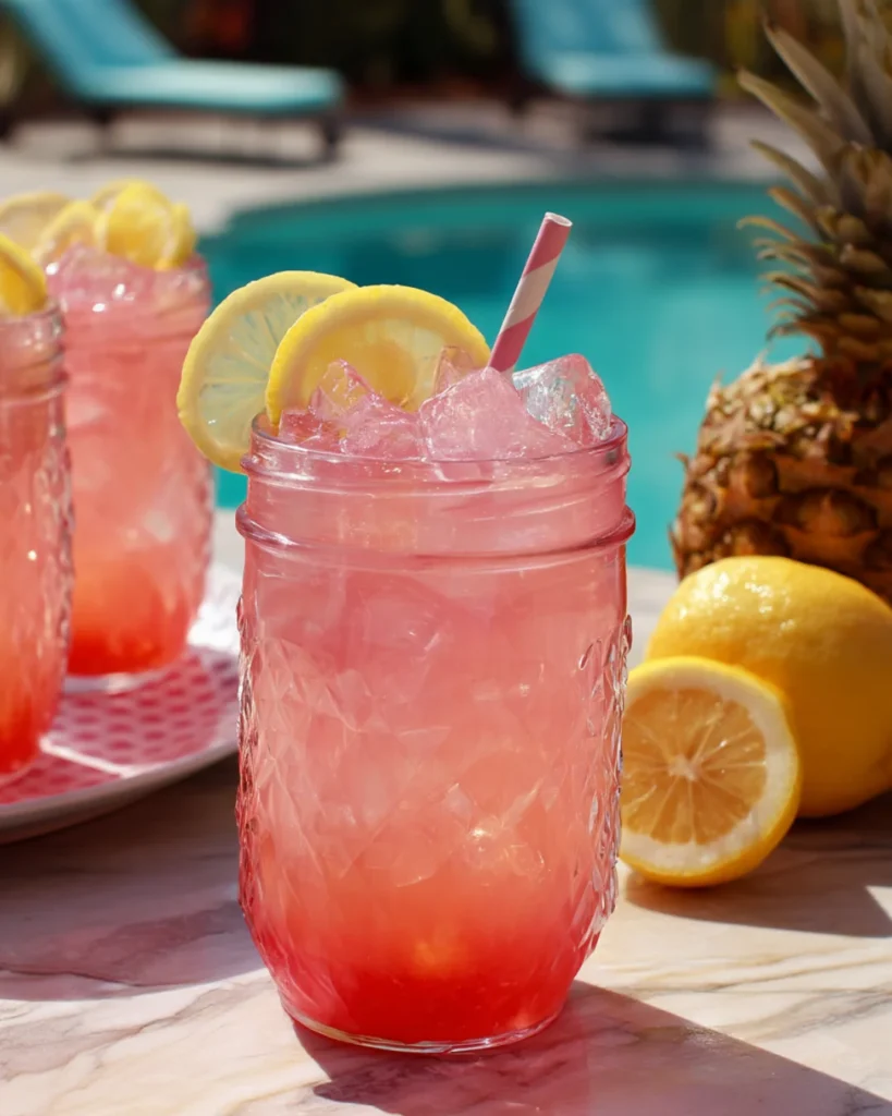 Boozy Pink Pineapple Lemonade