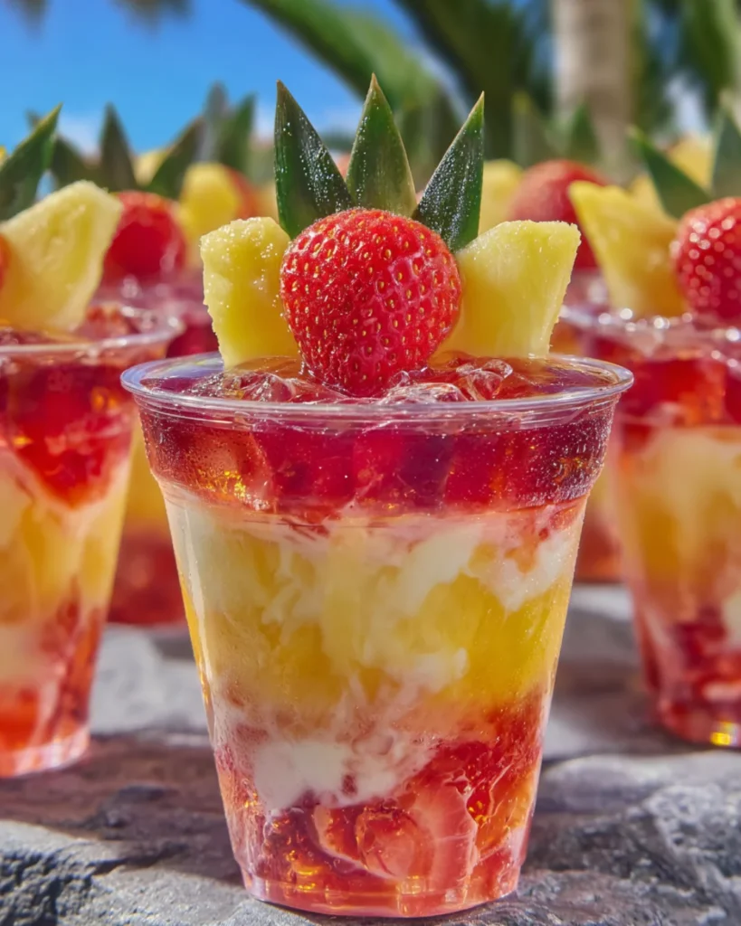 Hawaiian Lava Flow Jello Shots