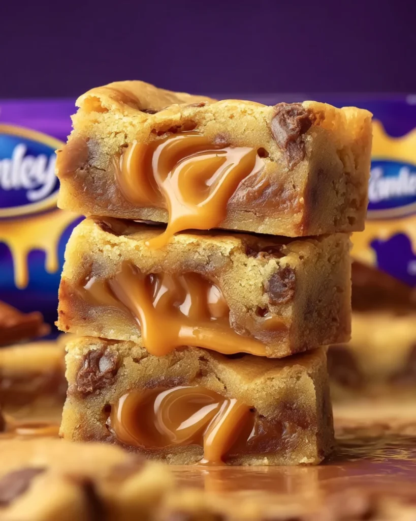 Fudgy Dairy Milk Caramel Blondies