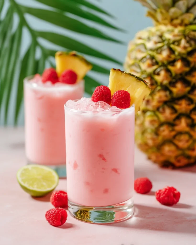 Creamy Tropical Raspberry Cocktail