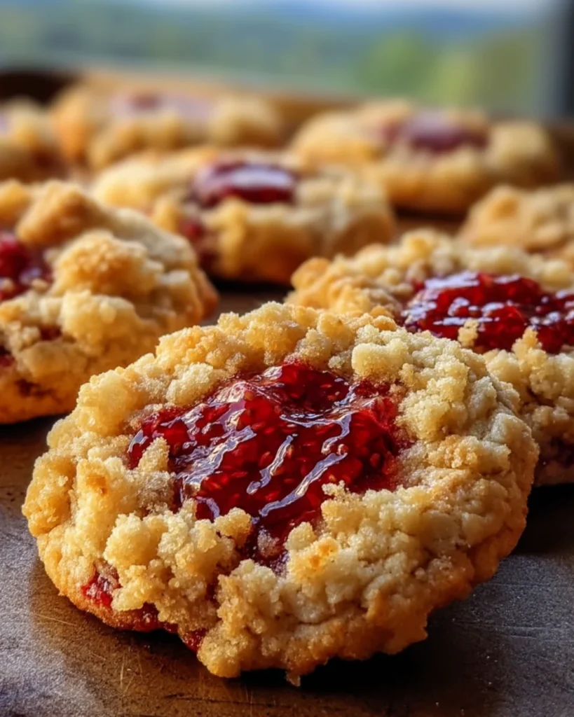 Buttery Raspberry Crumble Cookies