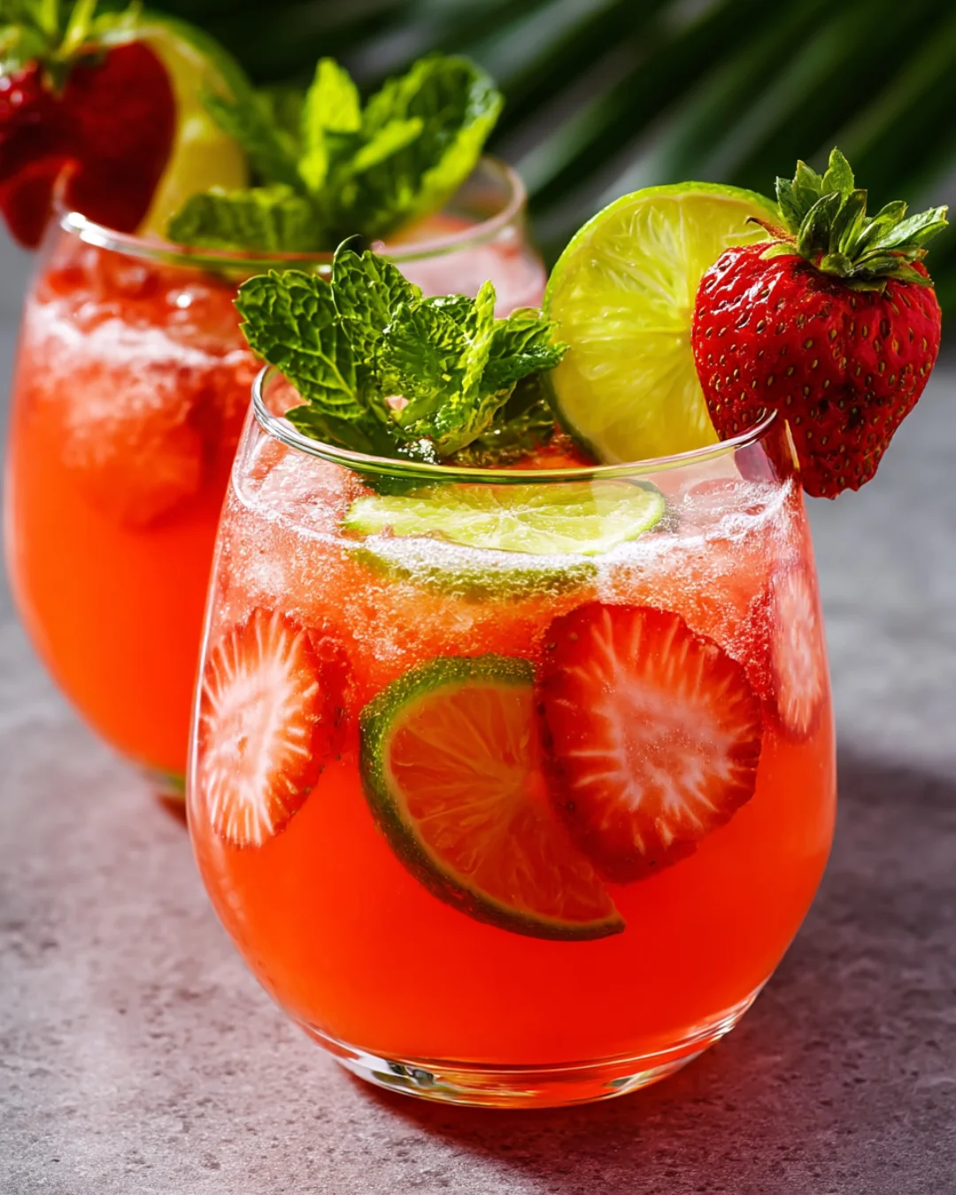 Strawberry Lime Vodka Smash
