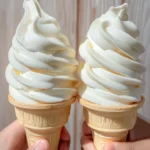 Homemade vanilla soft serve ice cream