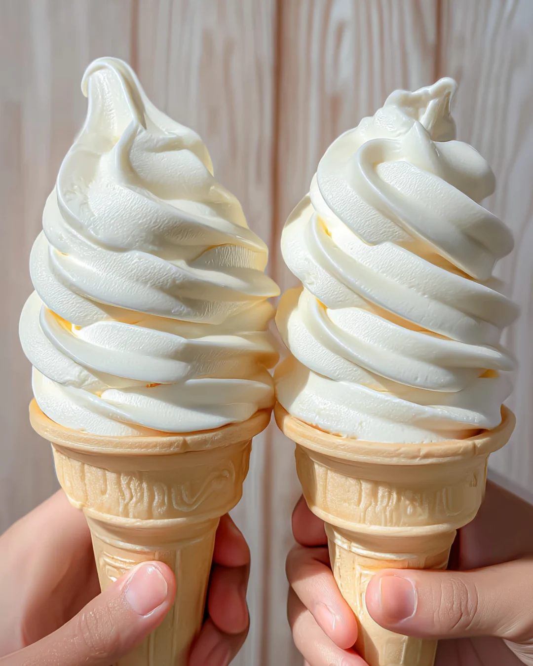 Homemade vanilla soft serve ice cream