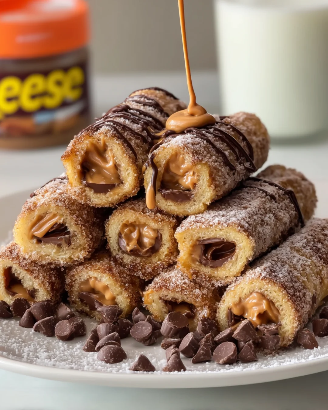 Peanut Butter Cup French Toast Rolls