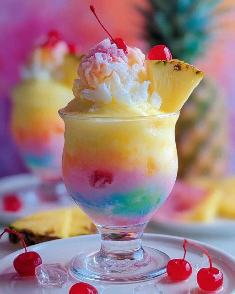 Rainbow Sherbet Piña Colada Recipe