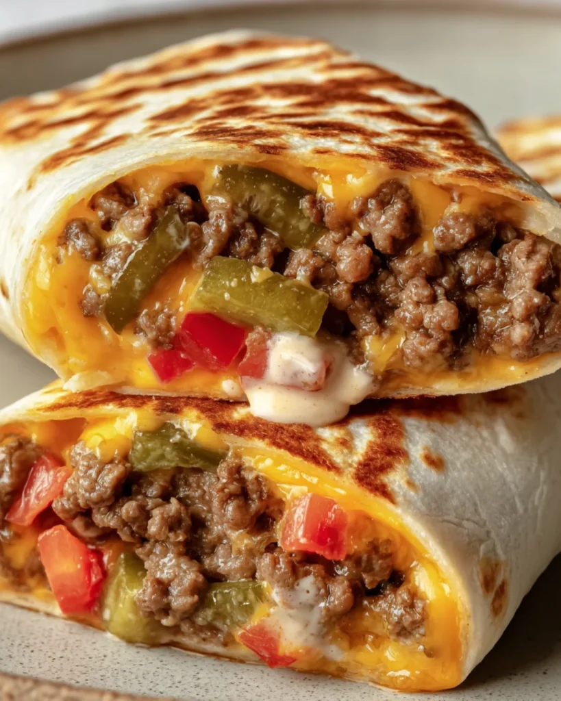 Air Fryer Cheeseburger Wraps