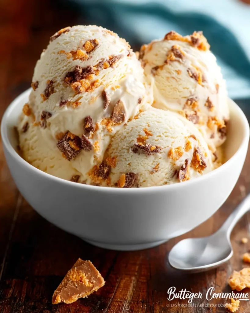 Homemade Butterfinger Ice Cream
