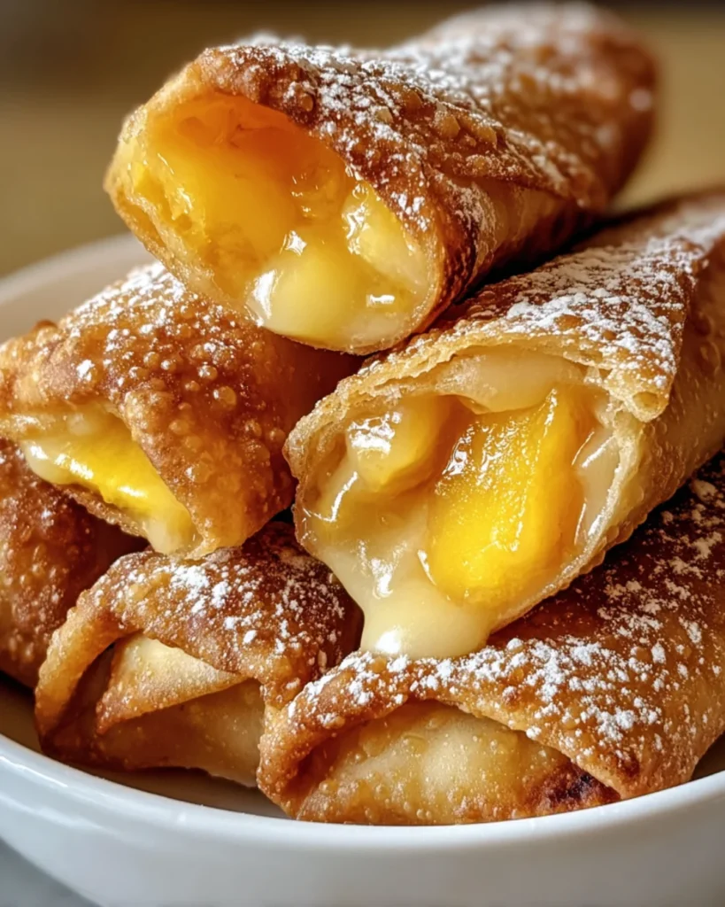 Peach Cobbler Egg Rolls