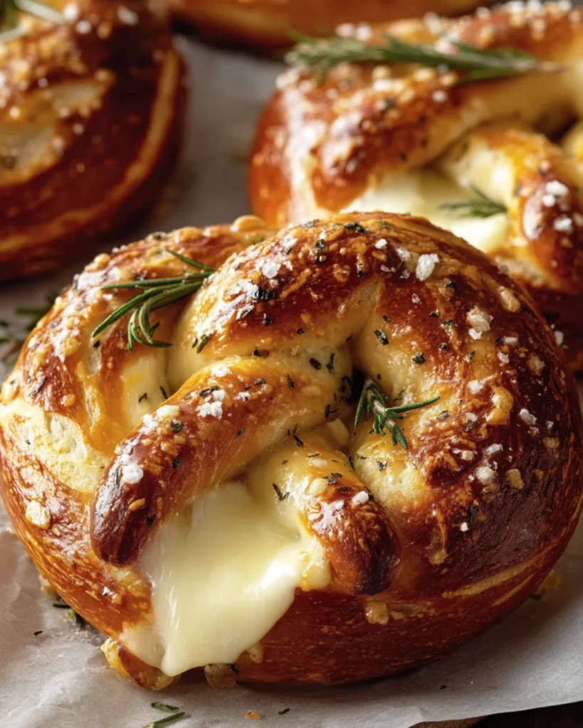 mozzarella-stuffed soft pretzels