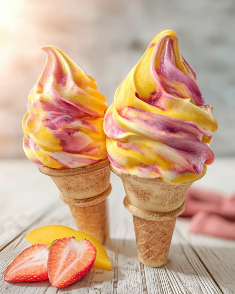 mango strawberry ice cream no-churn