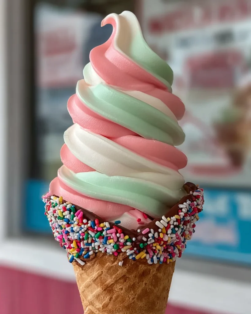 Strawberry Swirl Cone