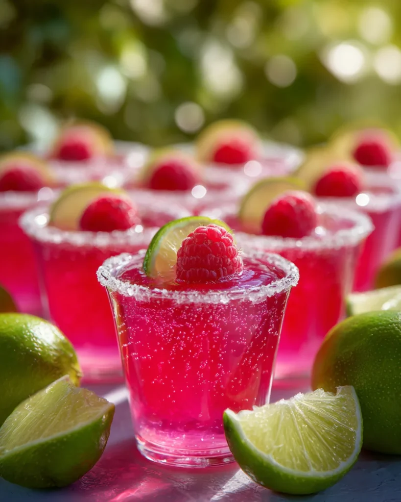 Raspberry Margarita Jello Shots