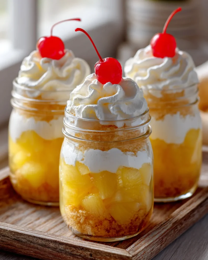 Pineapple Upside Down Cake Jars