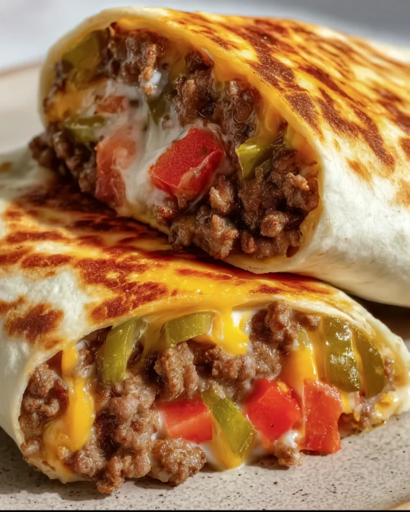Air Fryer Cheeseburger Wraps