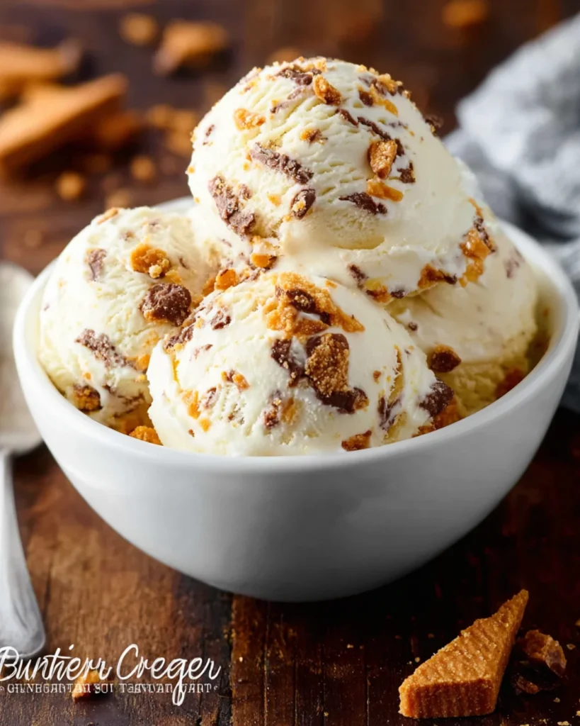 Homemade Butterfinger Ice Cream